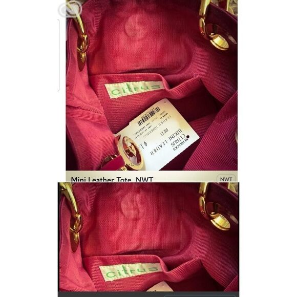 GORGEOUS SAFFIANNO LEATHER CITRUS MINI BAG IN RASPBERRY !!! - Picture 3 of 6